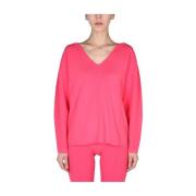 Helmut Lang V-ringad tröja Pink, Dam