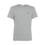 Lacoste Grå T-shirt i regular fit med broderad logotyp Gray, Herr