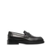 Versace Studded Square-Toe Loafers Black, Herr