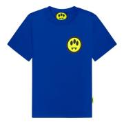 Barrow Logo Bomull T-Shirt med Reflekterande Etikett Blue, Herr