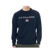 U.s. Polo Assn. Broderad Crewneck Sweatshirt Blue, Herr