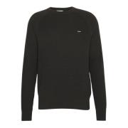 Calvin Klein Svarta Tröjor med Texturerade Ärmar Black, Herr