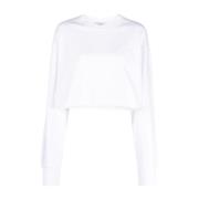 Stella McCartney S-Wave Cropped Sweatshirt White, Dam