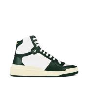 Saint Laurent Vintage Logo Mid-Top Sneakers Green, Herr