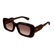 Chloé Moderna rektangulära solglasögon Brown, Unisex