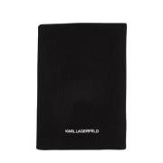 Karl Lagerfeld Svart Lång Halsduk med Essential Logo Black, Unisex