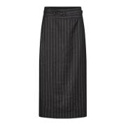 Co'Couture Shimmercc Pin Pencil Skirt med Pinstripe Print Black, Dam