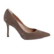 19v69 Italia Velvet Pump med 8.5 cm Klack Beige, Dam