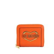 Love Moschino Kompakt Plånbok med Flera Fack för Kvinnor Orange, Dam