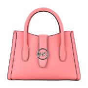 Michael Kors Lyxig Tea Rose Top Zip Satchel Crossbody Väska Pink, Dam