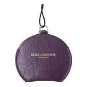 Dolce & Gabbana Lila Läder Handsspegelhållare Purple, Dam