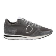 Philippe Model Låga Toppsneakers med Kurviga Insatser Gray, Herr