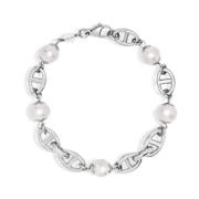 Nialaya Mariner Bracelet with Pearls Gray, Herr
