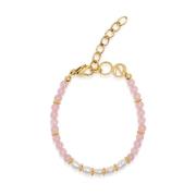 Nialaya Women's Beaded Bracelet with Pink Opal and Mini Pearls Pink, D...