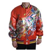 Dolce & Gabbana Orange Button Polyester Bomberjacka Orange, Herr