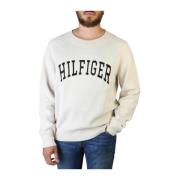 Tommy Hilfiger Herr Rundhalsad Tröja White, Herr