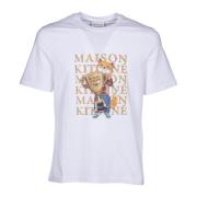 Maison Kitsuné Vita T-shirts och Polos med Pinaforemetal White, Herr