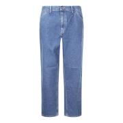 Carhartt Wip Klassiska Straight Jeans för den Moderna Mannen Blue, Her...