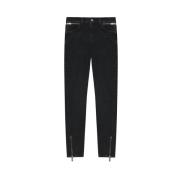 Anine Bing Charcoal Skinny Jeans med Dragkedjedetaljer Gray, Dam