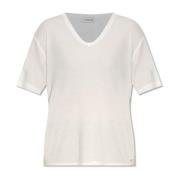 Anine Bing Vale T-shirt med logotyp White, Dam