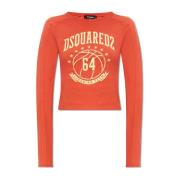 Dsquared2 T-shirt med logotyp Orange, Dam