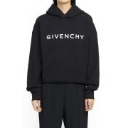Givenchy Svart Logo Cropped Hoodie Black, Dam