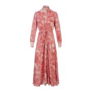Kiton Blommig silkeskjortklänning Pink, Dam