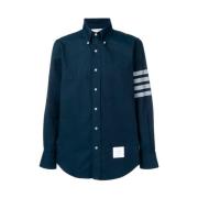 Thom Browne Tonal 4 Bar Straight Fit Skjorta Blue, Herr