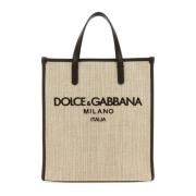 Dolce & Gabbana Sand Canvas Shoppingväska Beige, Herr