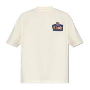 Rhude T-shirt med logotyp Beige, Herr