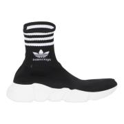 Balenciaga Svarta 3D Stickade Sneakers med Sockdesign Black, Dam