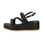 CafèNoir Snygga Platta Sandaler Black, Dam