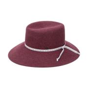 Maison Michel Elegant och sofistikerad burgundyfilt hatt Red, Dam