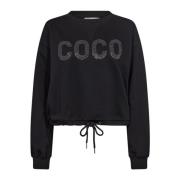 Co'Couture Tie Stone Sweatshirt Black, Dam