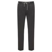 Corneliani Piquet ull dragsko byxor Gray, Herr