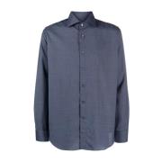 Canali Felfri Ullskjorta Blue, Herr