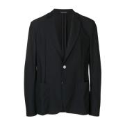 Emporio Armani Polyester Blazer med 2 Knappar Blue, Herr