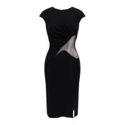 Givenchy Svart kortärmad klänning med framåtskåra Black, Dam