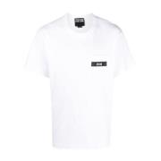 Versace Jeans Couture Vit T-shirt med Ficka och Svart Logotyp White, H...
