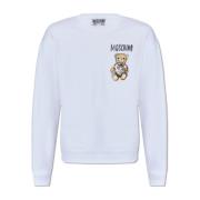 Moschino Sweatshirt med logotyp White, Herr
