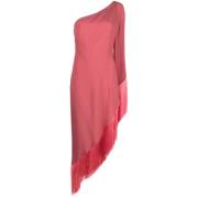 Taller Marmo Rosa Asymmetrisk Fransklänning Pink, Dam