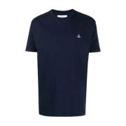 Vivienne Westwood Klassisk Bomulls Orb T-Shirt - Navy Blue, Herr