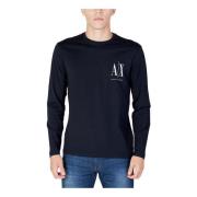 Armani Exchange Herr Blått Tryck T-shirt Blue, Herr