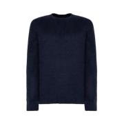 Roberto Collina Mjuk bomull crew neck tröja Blue, Herr