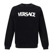 Versace Svart Logo Sweatshirt för Män Black, Herr
