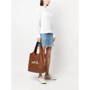 A.p.c. Brun Logo Print Toteväska Brown, Dam