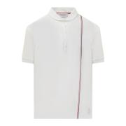 Thom Browne Rib Cuff Polo Shirt White, Herr