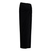 Monot Svart asymmetrisk kjol med hög slits Black, Dam
