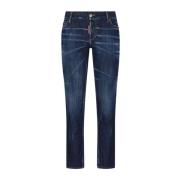 Dsquared2 Indigo Blå Skinny Jeans med Veck Effekt Blue, Dam