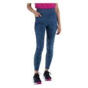 Adidas Allover Print Leggings för Kvinnor Blue, Dam